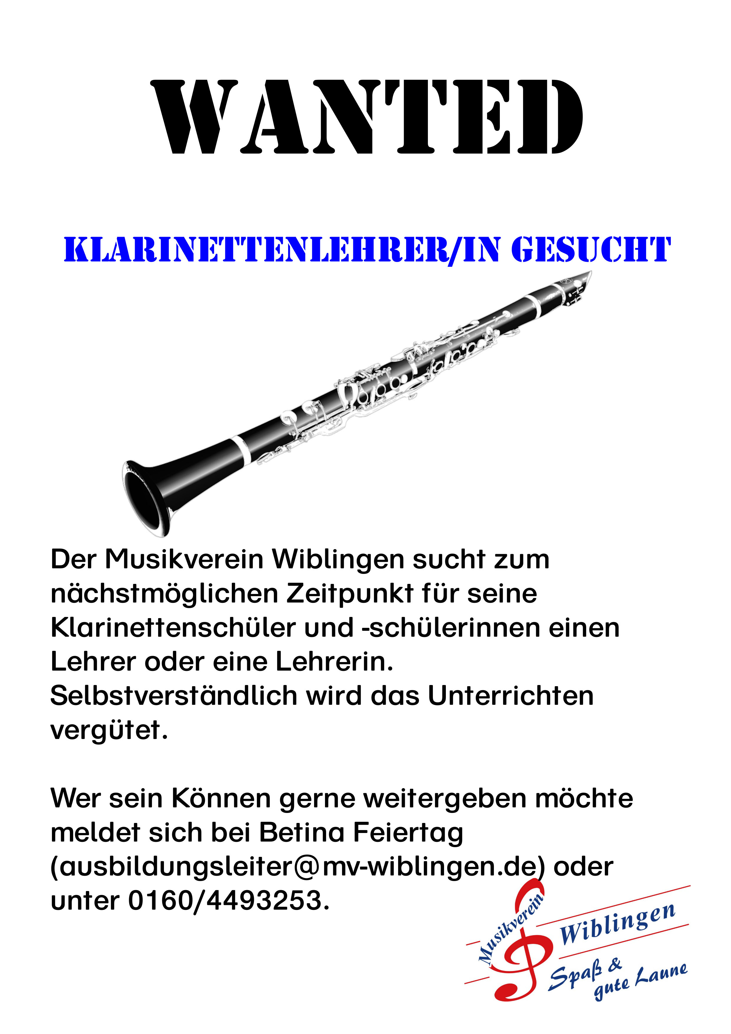 Klarinettenlehrer/in gesucht